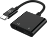 Adaptateur Audio USB C 60W PD vers Jack 3.5mm + Charge USB C 12cm Noir Bigben