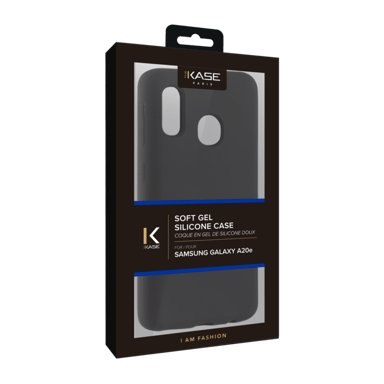 Coque en Gel de Silicone Doux pour Samsung Galaxy A20e, Noir satin