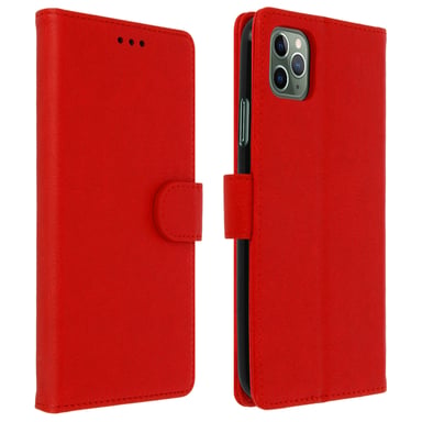 Étui pour iPhone 11 Pro Max Housse Intégrale Porte-carte Fonction Support Rouge