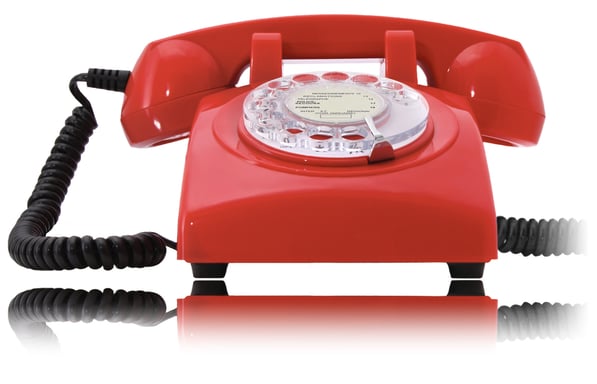 Teléfono fijo retro vintage con dial giratorio