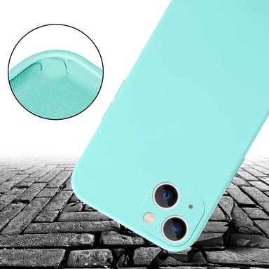 Tour de cou chaîne pour Apple iPhone 14 PLUS en LIQUID TURQUOISE Housse de protection en silicone avec cordelette réglable