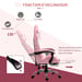 Roline Chaise Gamer Rose Ergonomique Inclinable avec Repose-pieds