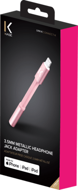 Adattatore per cuffie metallico da Lightning a 3,5 mm certificato Apple MFi, oro rosa