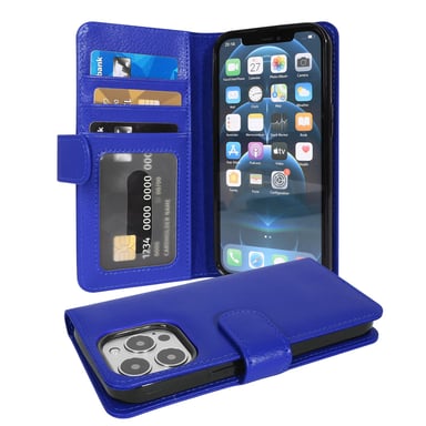 Coque pour Apple iPhone 13 PRO en BLEU CÉLESTE Housse de protection Étui avec fermeture magnétique et 3 emplacements pour cartes