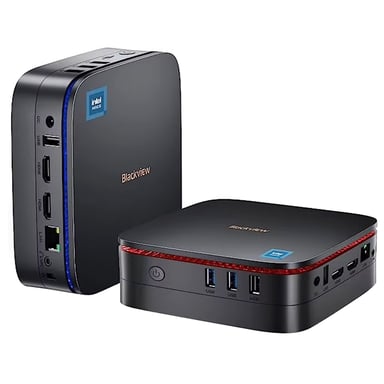 Blackview MP60 Mini PC, Intel N150 4 Core Max 3.6GHz, 16GB RAM 512GB SSD, 2HDMI Display Doppio Schermo, WiFi Doppia Banda Bluetooth 4.2, 2USB2.0, 2USB3.0, 1RJ45, 1Jack per Cuffie