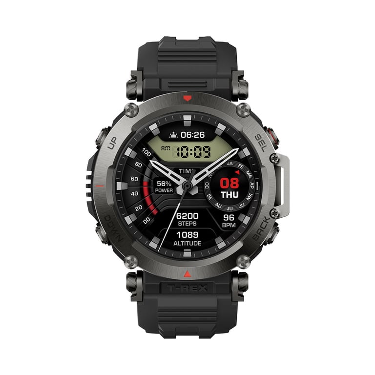 Amazfit T-Rex Ultra 3,53 cm (1.39 ) AMOLED 47 mm Numérique 454 x 454 pixels Écran tactile Noir Wifi GPS (satellite) - Neuf