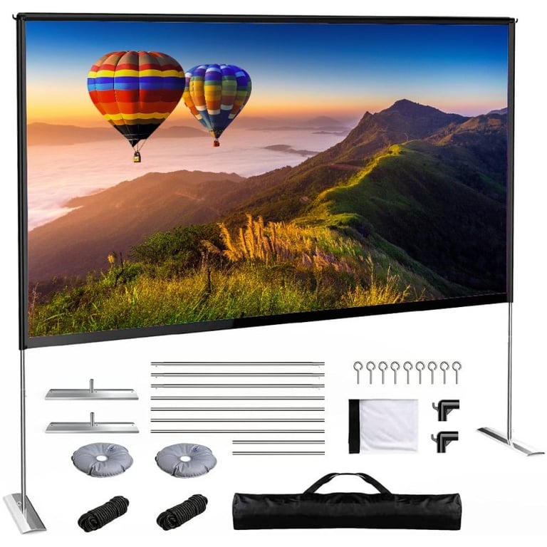 iggual Écran de Projection 100" Panoramique 16:9 Pliable et Portable avec Support Angle Vision 120° Adapté Intérieur et Extérieur 4k Compatible Tout projecteur Sac Transport Inclus 221x124 cm - vue 3