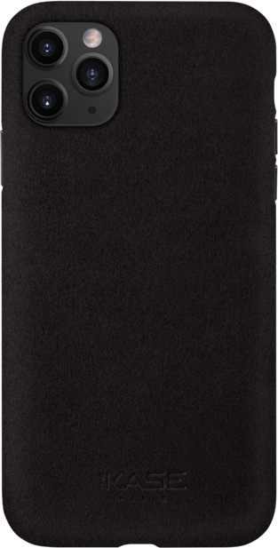 Coque en Suède Alcantara Deluxe pour Apple iPhone 11 Pro Max, Noir Minuit