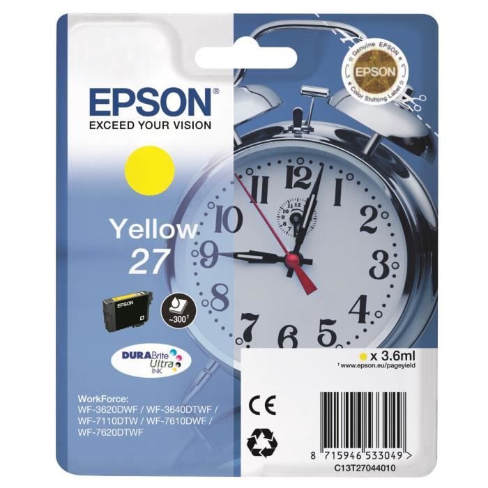 Epson Cartouche 27 Jaune T2704 - vue 3