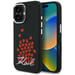 Cover Karl Lagerfeld in silicone con logo « Heart Sign » e MagSafe per iPhone 16, nera