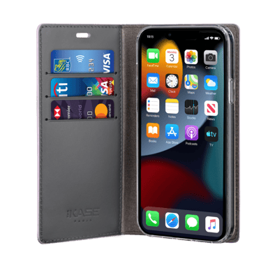 Diarycase 2.0 Custodia a conchiglia in vera pelle con supporto magnetico per Apple iPhone 14 Plus, Mauve Lilac