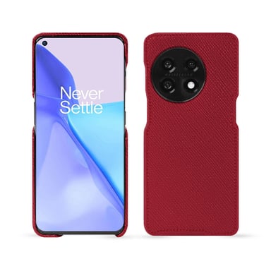 Coque cuir OnePlus 11 -  - Rouge - Cuir saffiano