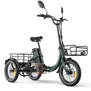 Triciclo eléctrico de carga Niloxer KA1 con batería de 48V 23Ah y espejos retrovisores