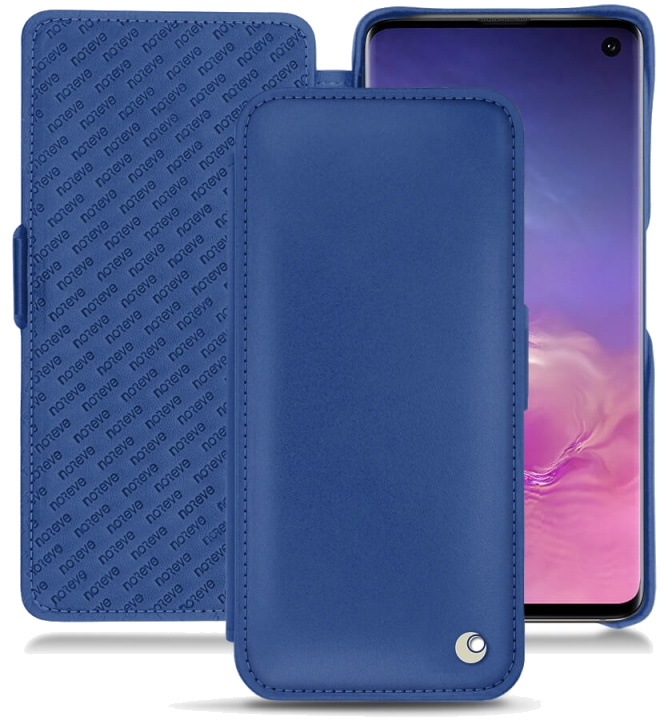 Housse cuir Samsung Galaxy S10 - Rabat horizontalBleu