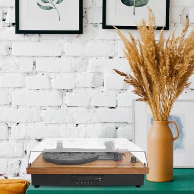 Giradiscos de estudio |Bluetooth | 2 altavoces | USB y tarjeta SD | Radio FM