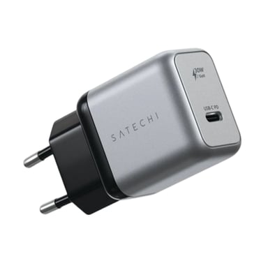 Chargeur Mural USB-C 30W GaN Power Delivery Compact Gris