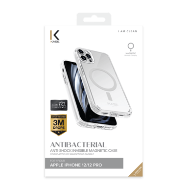 Guscio antibatterico invisibile antiurto magnetico per Apple iPhone 12 mini, trasparente