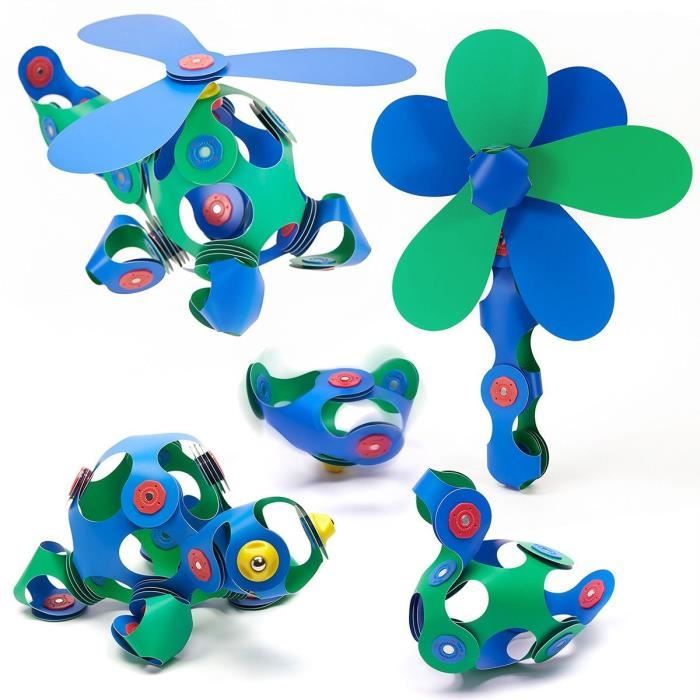 Crew Pack CLIXO - Bleu/Vert - Jeu de Construction magnétique, Flexible, Durable et imaginatif - 30 pieces - Des 4 ans - Neuf