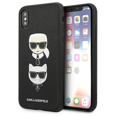 Étui Karl Lagerfeld Saffiano Ikonik pour iPhone X/XS, noir