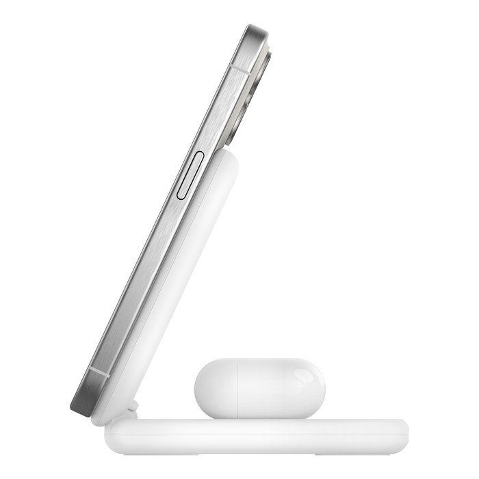 Belkin Chargeur sans Fil - BoostCharge - 15 W Qi2 - Compatible MagSafe - 2-en-1 Pliable Blanc - vue 5