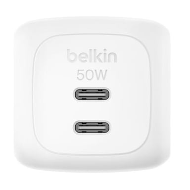 Cargador 50w Dual Usb-c Blanco