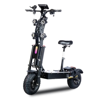 Patinete eléctrico plegable TOURSOR X14 con asiento, motor dual y batería de 72 V y 40 Ah