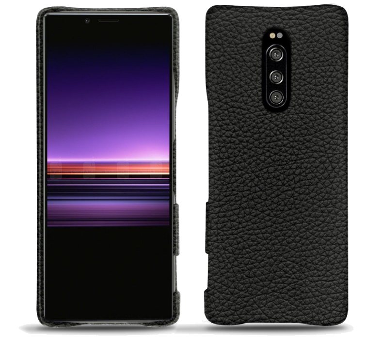 Coque cuir Sony Xperia 1 - Coque arrièreNoir