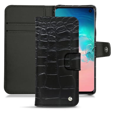 Housse cuir Samsung Galaxy S10E -  - Noir - Cuir Abaca