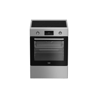 Cuisinière induction posable BEKO FBE69303MWC 4 foyers four chaleur brassée 72 L inox noir