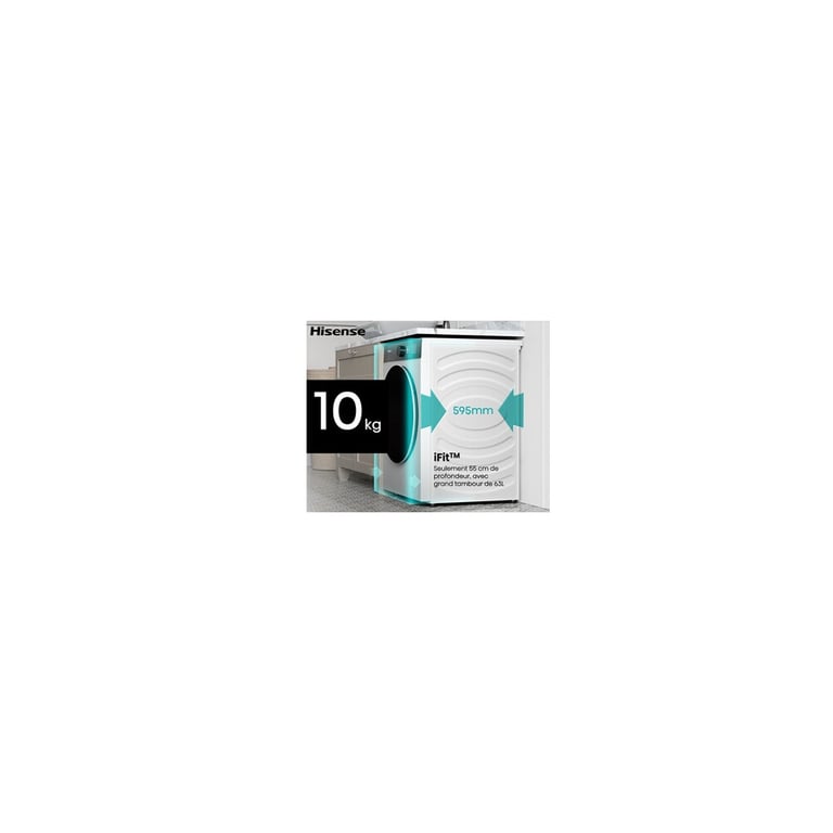 Lave-Linge Hublot Hisense WF5I1045BWQ – 10,5 Kg, 1400 tr/min, Auto Dose, Vapeur - vue 6