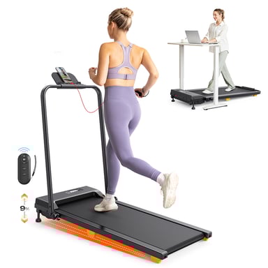 SYSURO S1L MIX Tapis roulant pieghevole, motore da 2,5 HP, velocità di 1-10 km/h, modalità HIIT, inclinazione del 9 %, nastro da corsa a 5 strati, silenzioso