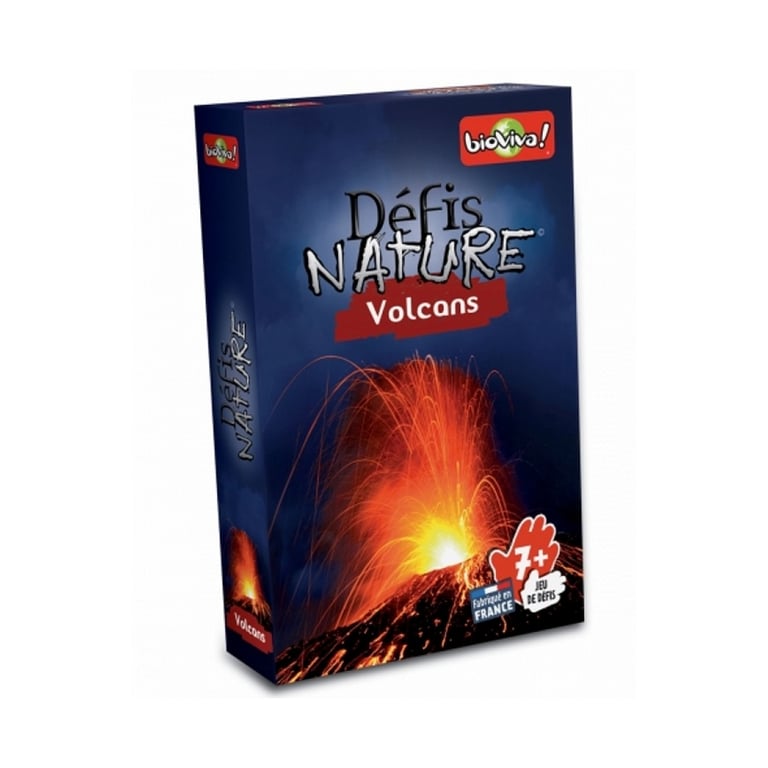 Jeu de Cartes Défis Nature Volcans - Amusez-vous en Apprenant sur les Volcans! - Neuf