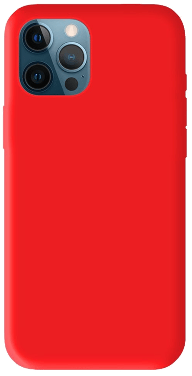 Coque silicone unie compatible Mat Rouge Apple iPhone 12 Pro Max