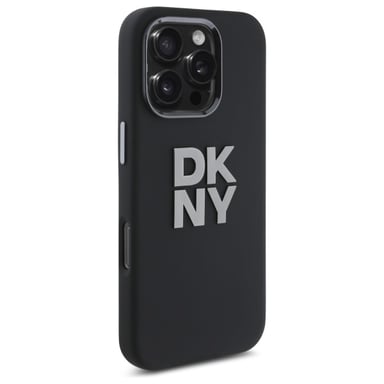 Étui DKNY pour iPhone 16 Pro Max  6.9'' noir étui rigide Liquid Silicone Metal Logo
