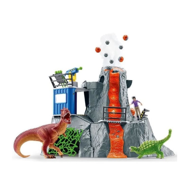 Expédition au grand Volcan 1 figurine de chercheuse et 2 jouets dinosaures Pour enfants dès Schleich 42564 DINOSAURS