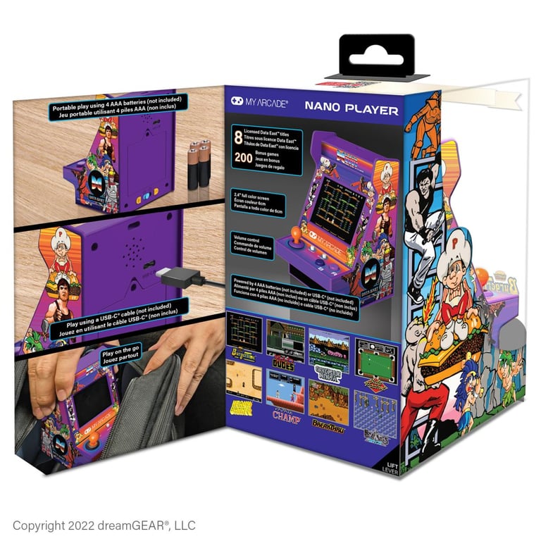 Console rétrogaming Just For Games Nano Player Portable Retro Arcade Data East - vue 4