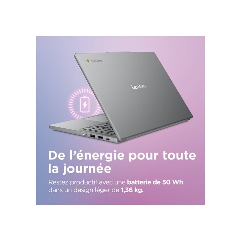 PC Portable Chromebook LENOVO 14M8911 Chrome OS 14 WUXGA MTK 540 RAM 8 Go Stockage AZERTY - vue 5