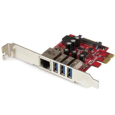 StarTech.com Carte PCI Express à 3 ports USB 3.0 et 1 port Gigabit Ethernet avec UASP - Neuf