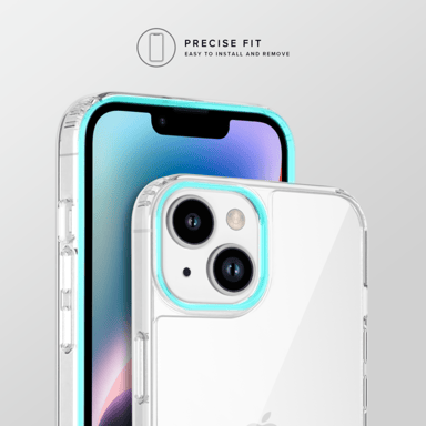 Guscio antiurto ibrido antibatterico invisibile per Apple iPhone 14 Plus, trasparente