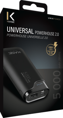 PowerHouse universelle batterie externe 2.0 5000mAh, Noir