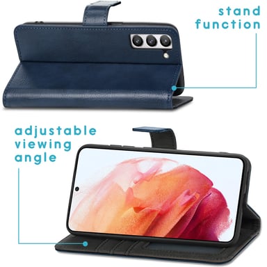 imoshion Étui de télephone portefeuille de luxe pour Samsung Galaxy S21 FE - Bleu foncé