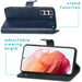 imoshion Étui de télephone portefeuille de luxe pour Samsung Galaxy S21 FE - Bleu foncé