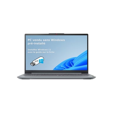 PC Portable  IdeaPad Slim 3 15AMN8 | Sans Windows - 15'' FHD - Ryzen 3 7320U  - RAM 16 Go - SSD 512 Go - AZERTY