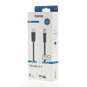 Hama 00200603 Cavo USB 3 m USB 2.0 USB A USB B Nero