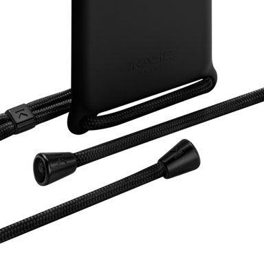 Coque en gel de silicone doux en bandouliére pour Apple iPhone 11 Pro, Noir satin