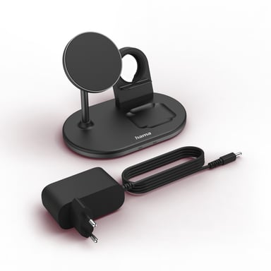 Hama MagCharge Multi Casque, Smartphone, Montre Noir Secteur Recharge sans fil Charge rapide Intérieure