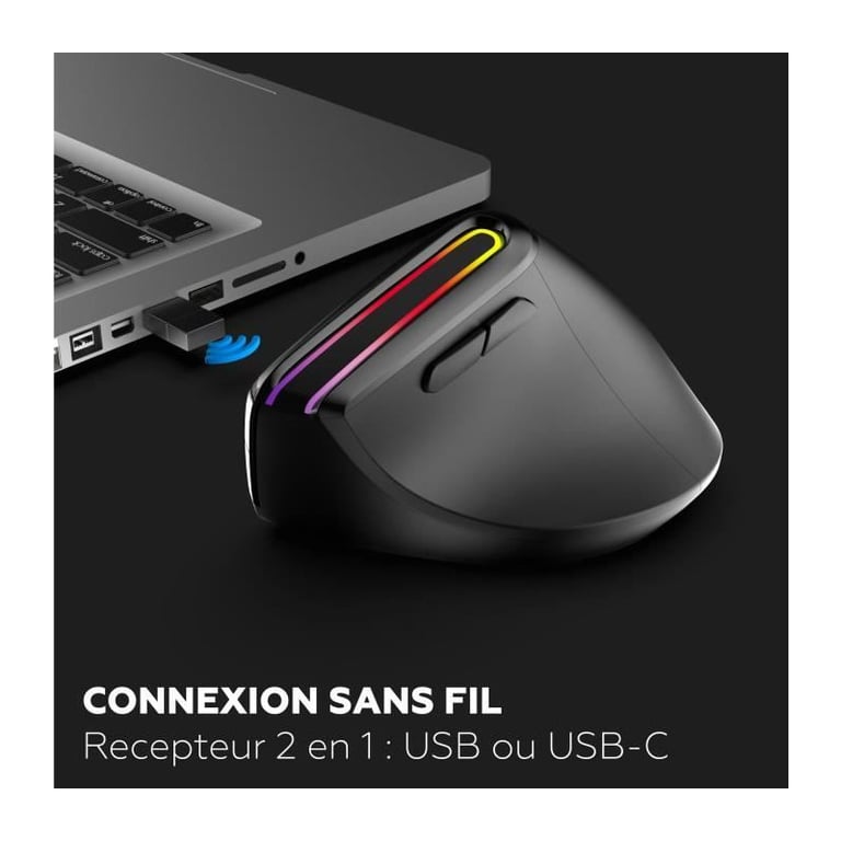 Mobility Lab Premium RGB Ergonomic Mouse - vue 3