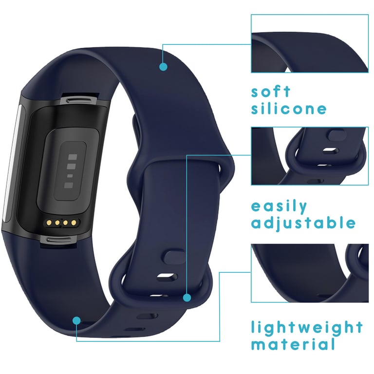 imoshion Bracelet silicone pour Fitbit Charge 5 / 6 - S - Bleu foncé - Neuf