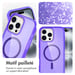 imoshion Coque Pailletée avec MagSafe pour Apple iPhone 16 Pro - Paillettes Violet
