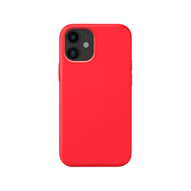 (O) Funda de gel de silicona suave a prueba de golpes para Apple iPhone 12 mini, Rojo Fuego